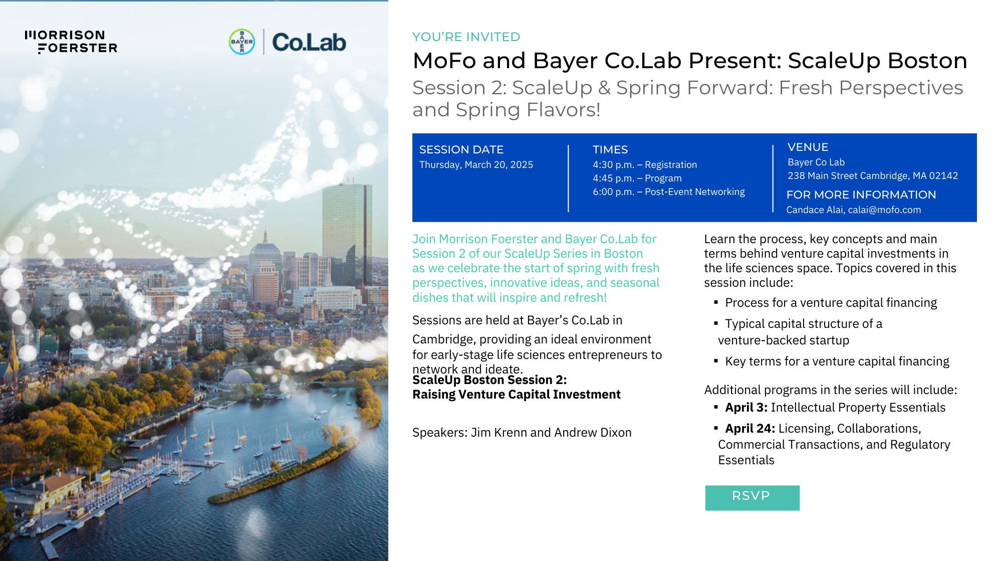 MoFo and Bayer Co.Lab Present: ScaleUp Boston Session 2